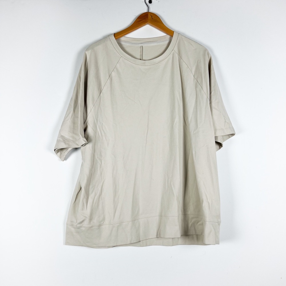 Lululemon Men's Cotton Crew Neck Short Sleeve Tee Shirt Neutral 2XL
